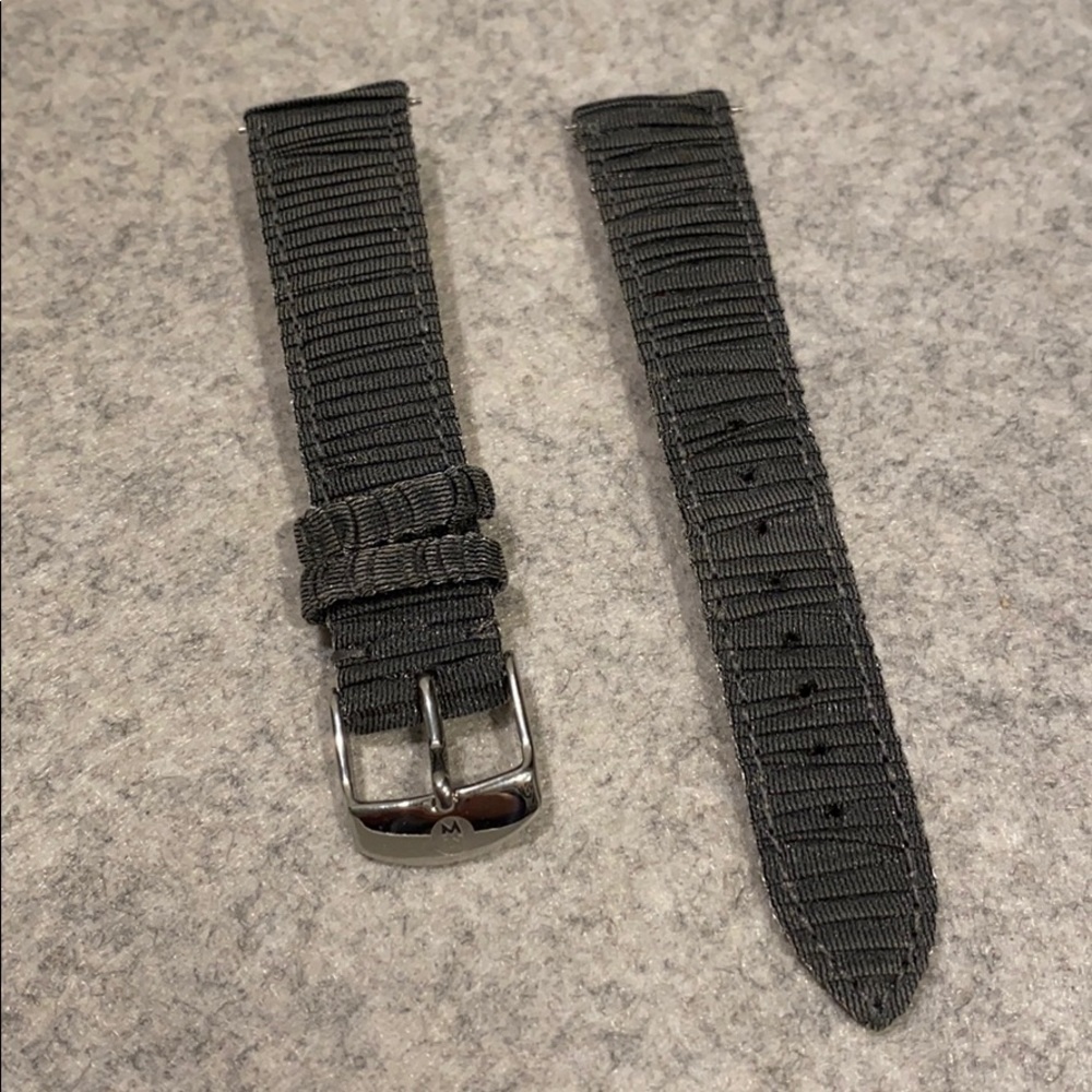 Grey Fabric Michele 18mm Watch Strap